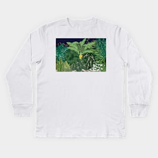 Tropical jungle at night Kids Long Sleeve T-Shirt